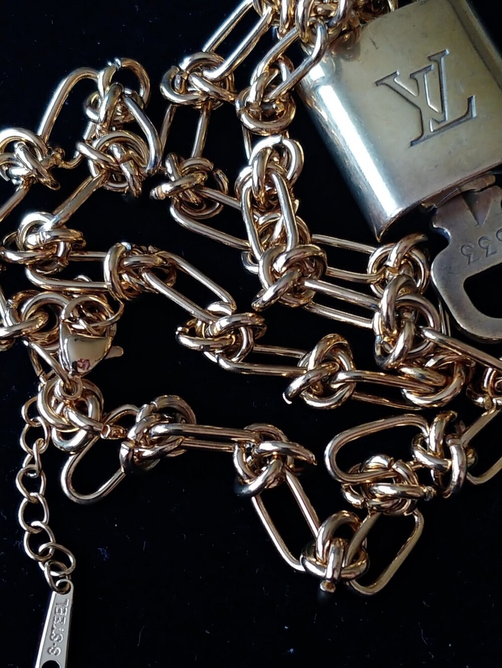 Louis Vuitton Gold-tone Padlock Necklace - Picture 5 of 8